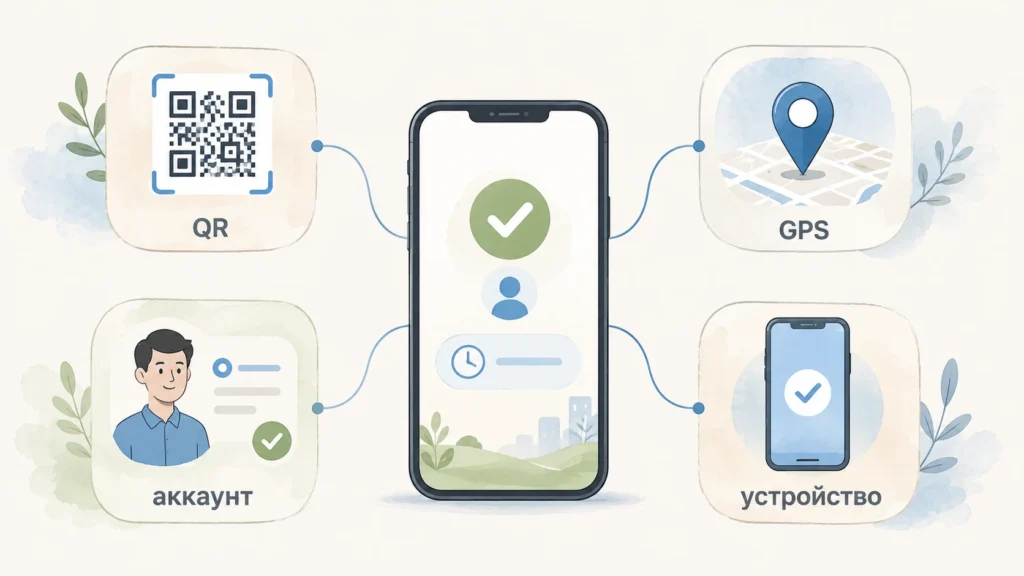 Четыре фактора защиты в системе учета рабочего времени
