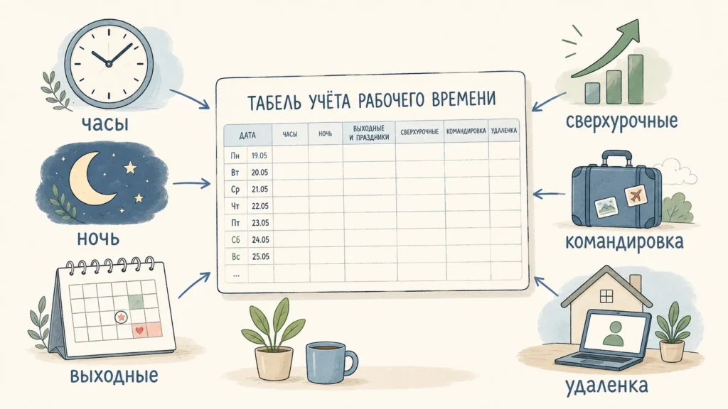 Что нужно учитывать в табеле рабочего времени по ТК РК